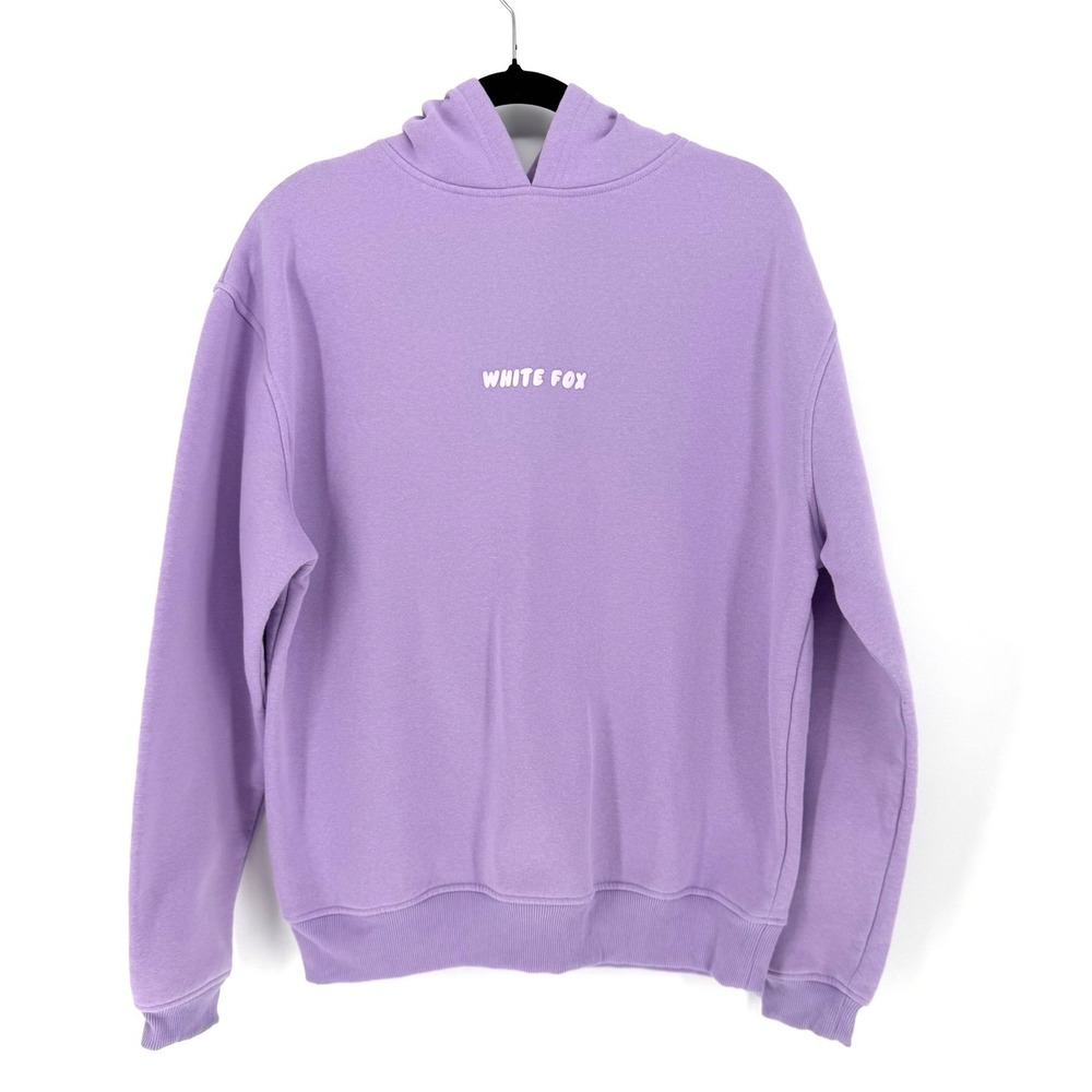 White Fox Hoodie Leisure Vol 3.5 Oversized Purple Puff Print Sweatshirt L/XL